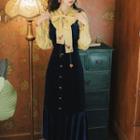 Set: Blouse + Midi Mermaid Pinafore Dress