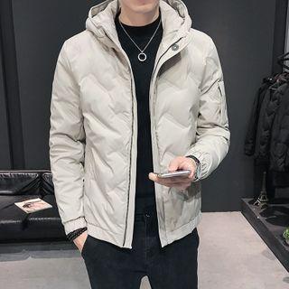 Lettering Plain Padded Coat