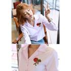 Rose-embroidered Shirt
