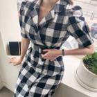 Double-breasted Checked Coatdress