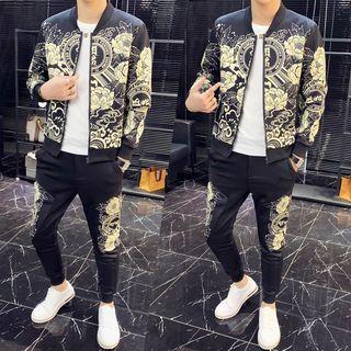 Set: Printed Bomber Jacket + Pants