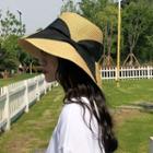 Bow Foldable Sun Hat Khaki - M