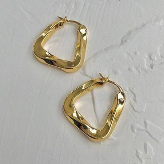 Irregular Alloy Hoop Earring 1 Pair - Earrings - One Size