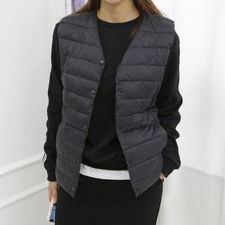 Two-way Duck Down Padded Vest With Pouch