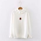 Bear Turtleneck Sweater White - One Size