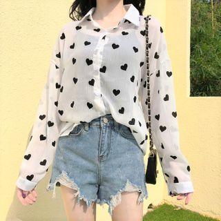 Heart Print Light Shirt