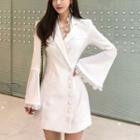 Lace Trim Bell-sleeve Mini Blazer Dress