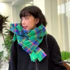 Plaid Scarf Green - One Size