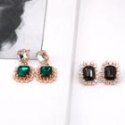 Retro Rhinestone Accent Drop Earrings