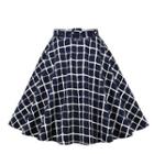 Belted Check A-line Skirt