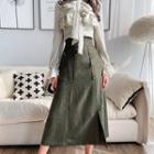 High-waist Maxi A-line Skirt