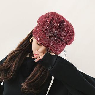 Melange Knit Newsboy Cap