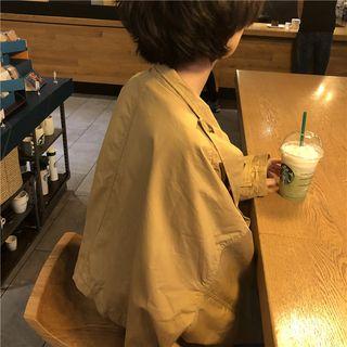 Buttoned Trench Jacket Khaki - One Size
