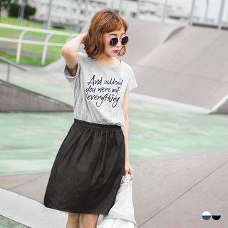 Texed Graphic Denim Panel Dress