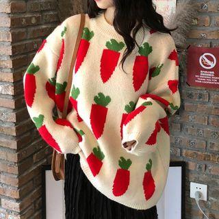 Carrot Print Sweater