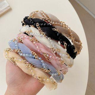 Faux Crystal Chain Mesh Face Wash Headband