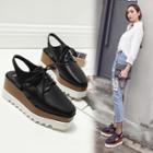 Slingback Lace-up Platform Shoes