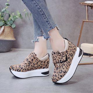 Hidden Wedge Leopard Sneakers