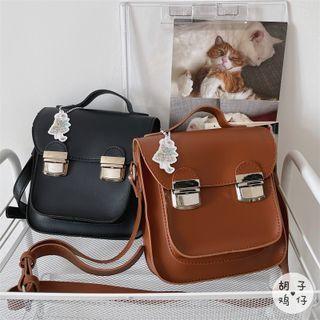 Faux Leather Satchel Bag / Bag Charm / Set