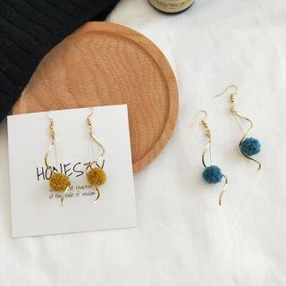 Pom Pom Alloy Swirl Dangle Earring