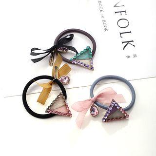 Embellished Triangle Bow Hair Tie