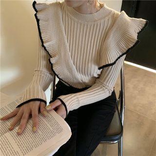 Ruffle Panel Knit Top