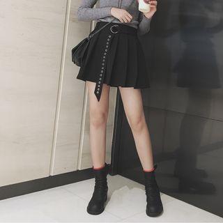 Belted Pleat Skirt