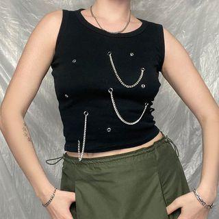 Chain Accent Crop Tank Top