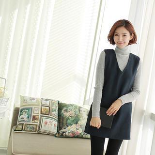 Wool Blend Sleeveless Dress