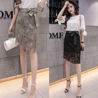 Mini Lace Sheath Skirt
