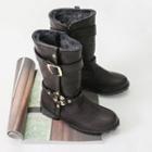 Faux Fur-lined Buckled Boots