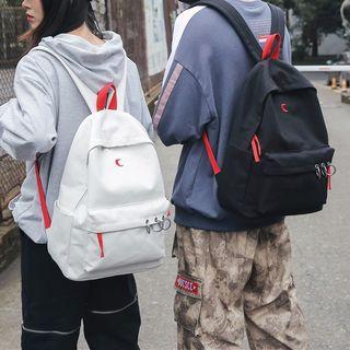 Crescent Embroidered Canvas Backpack