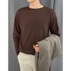 Brushed Fleece-lined T-shirt In 10 Colors