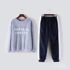 Loungewear Set: Letter Sweatshirt + Pants