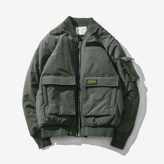 Applique Padded Bomber Jacket