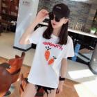 Short-sleeve Carrot Embroidered T-shirt