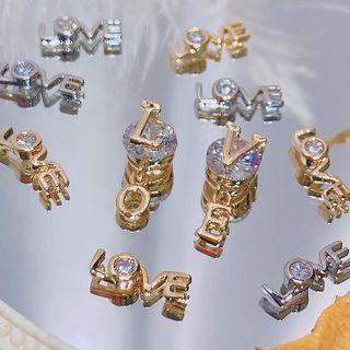 Love Lettering Rhinestone Nail Art Decoration