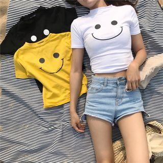 Smiley Cropped Short-sleeve T-shirt