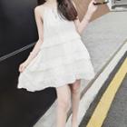 Ruffle Trim Halter Sundress