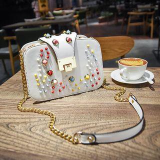 Tabbed Studded Cross Bag