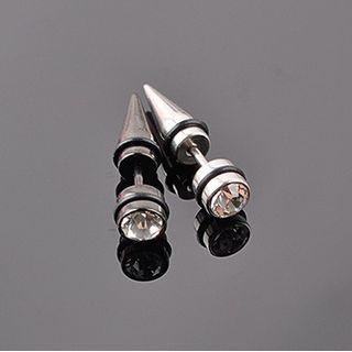 Rhinestone Stainless Steel Through & Through Earring