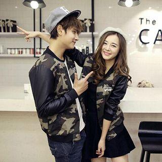 Couple Matching Camouflage Baseball Jacket