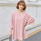 3/4-sleeve A-line T-shirt