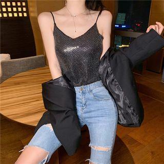 Glitter Camisole Top As Shown In Figure - One Size