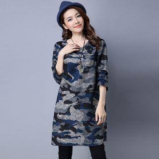 Camouflage Long-sleeve Dress