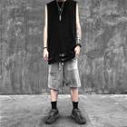 Plain Ripped Sleeveless Top