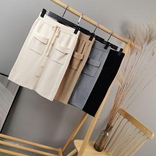 Pocket Detail Knit Straight-fit Skirt