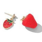 Non-matching Alloy Strawberry Dangle Earring 1 Pair - Earring - Strawberry - One Size