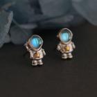 Astronaut Sterling Silver Earring 1 Pair - Silver - One Size