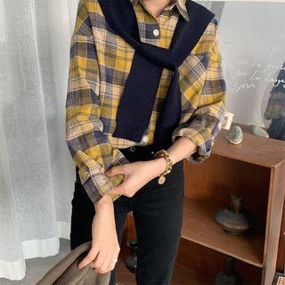 Plaid Shirt + Shawl Plaid Shirt + Shawl - One Size